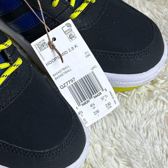 Adidas hoops mid 2.0 K sneakers big boys size 5 - Picture 9 of 10